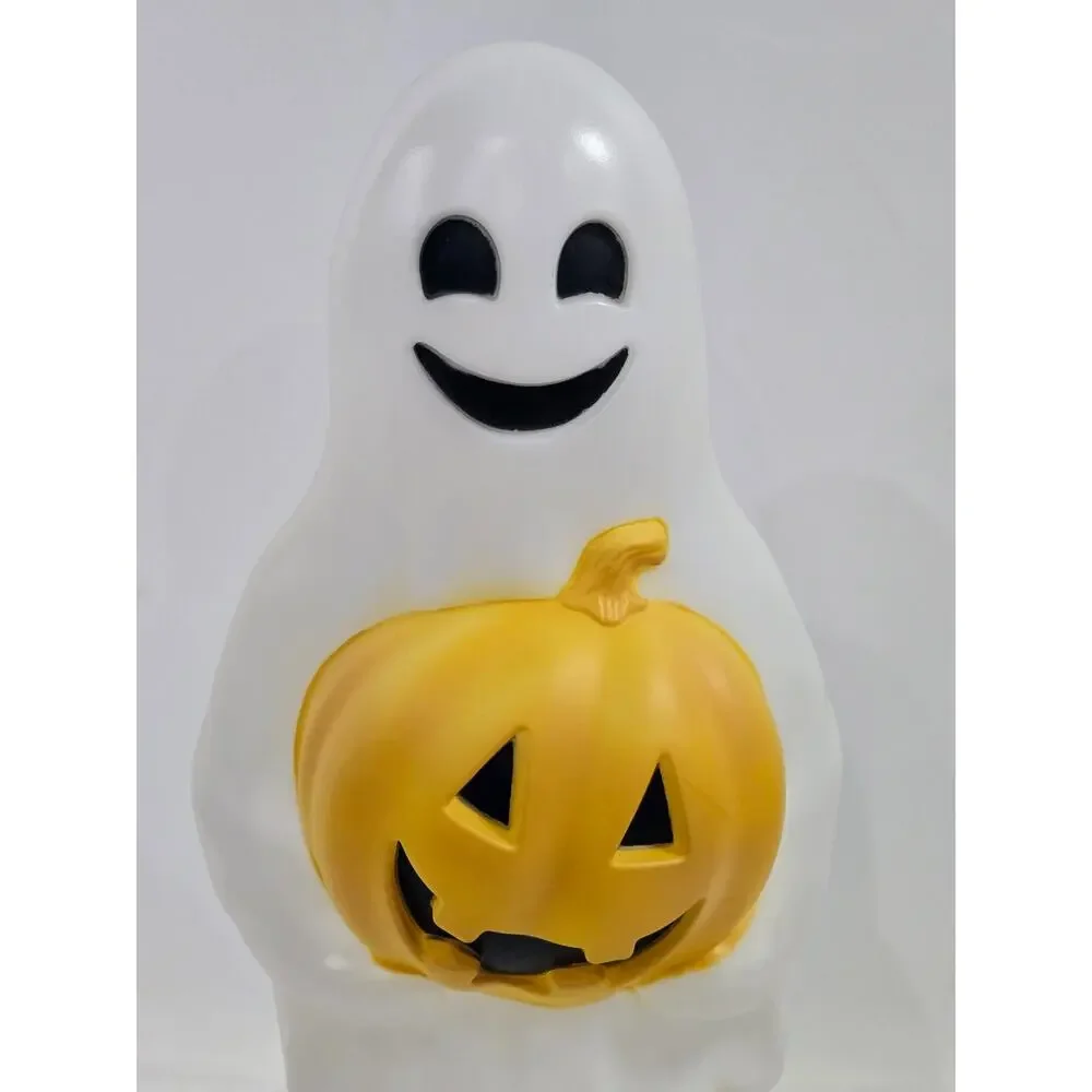 Halloween Ghost Holding Pumpkin Lighted Blow Mold 24